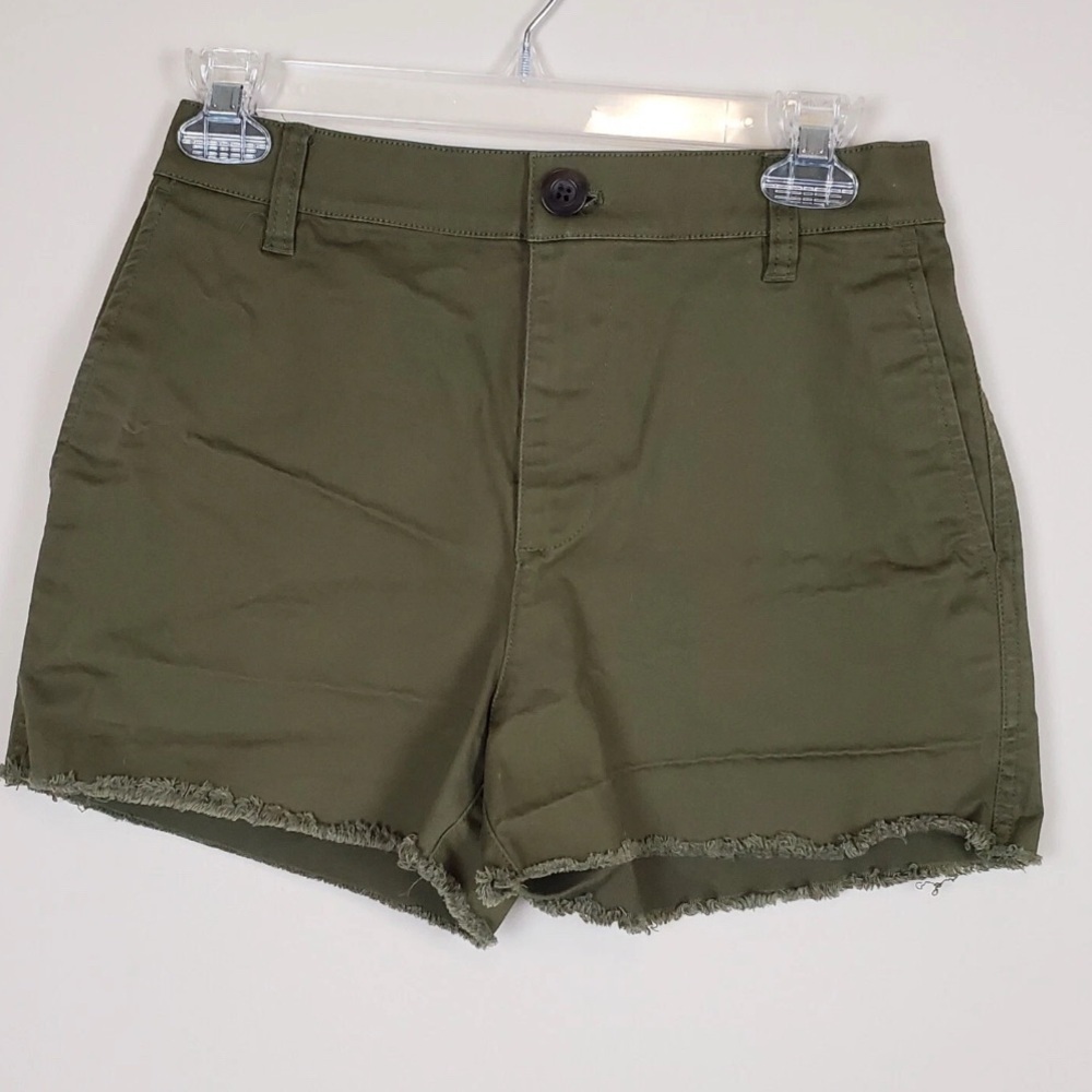 Madewell Olive Green High Rise Twill Shorts Size 28 EUC